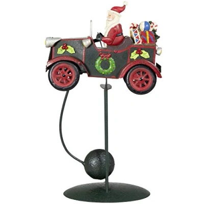 Abbildung von Christmas Paradise Deko Auto Weihnachtsmann Metall Unruhe Pendel Weihnachts Dekoration 32cm Grün