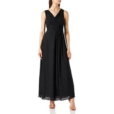 Abbildung von Swing Damen Maxi Kleid mit Zierblume, Gr. 36, Schwarz (schwarz 100)