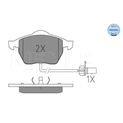 Abbildung von MEYLE 025 218 4919/W Bremsbelagsatz ORIGINAL Quality Vorderachse inkl. Verschleißwarnkontakt mit Anti Quietsch Blech VOLKSWAGEN: Sharan I
