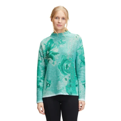 Abbildung von Betty Barclay MIT Blumenprint Strickpullover, Damen, Größe: 42, Green petrol