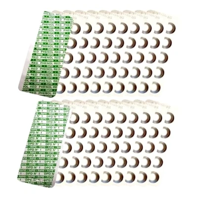 Abbildung von 200 Rapid Wassertest Tabletten 100 x pH Wert Wasserhärte Phenol Red DPD1 Freies Chlor für Wassertester und Pooltester Nachfüllpack Pool Zubehör Whirlpool Aquarium