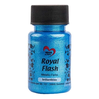 Abbildung von Ideen mit Herz Royal Flash, Acryl Farbe, metallic, feinsten Glitzerpartikeln, 50 ml (brillantblau)