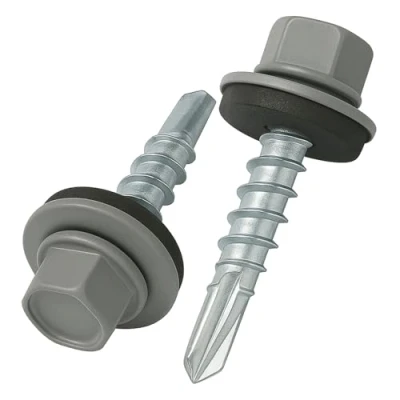 Abbildung von 4.8 mm x 35 Dachschrauben, Sechskantkopf Selbstbohrend Mehrfarbig (RAL 7045 Telegrau 1) Schrauben mit versiegelter EPDM Unterlegscheibe, rostfreie, Verzinkte, Gehärtete (50 Stück)