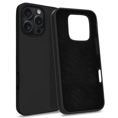 Abbildung von MyGadget Hülle für iPhone 16 Pro Max Gummierte Handyhülle [ 3 Layer Struktur ] Schutzhülle mit Soft Inlay &amp; Hardcase Cover außen Schwarz