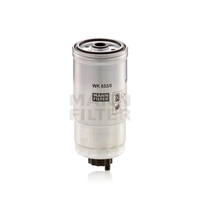 Abbildung von MANN FILTER WK 853/8 Kraftstofffilter Anschraubfilter BMW: 3 Limousine, FIAT: Punto II Schrägheck, Multipla, BRAVO 1, ALFA ROMEO: 156 Sportwagon, 166
