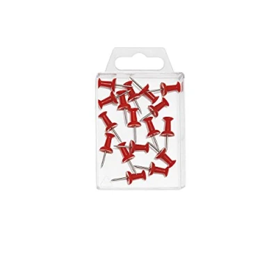 Abbildung von Wedo 54102 Pinnadeln Diabolo Form in Klarsichtdose, 20 Stück, rot