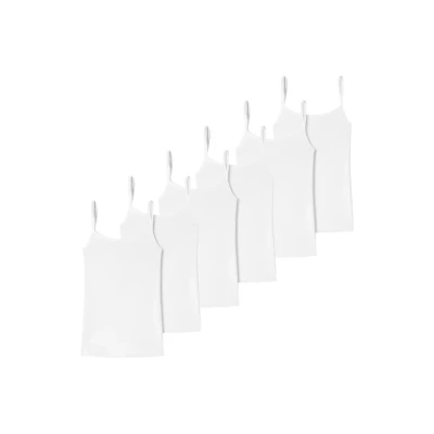 Abbildung von uncover by Schiesser Spaghetti 6ER PACK Unterhemd/shirt, Damen, Größe: 3XL, Weiß