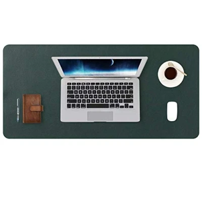 Abbildung von DOBAOJIA Mausepad Große Mausmat XL Schreibtischmatte Schreibtischunterlage Schreibtischpad für Laptop/Tastatur/Maus Schreibblock, PU Leder Wasserdicht + Wildleder rutschfest 80 x 40cm (Dunkelgrün)