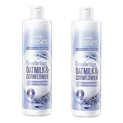 Abbildung von Avon Senses beruhigende Hafermilch und Maismehl reichhaltige Duschcreme, 2 x 400 ml