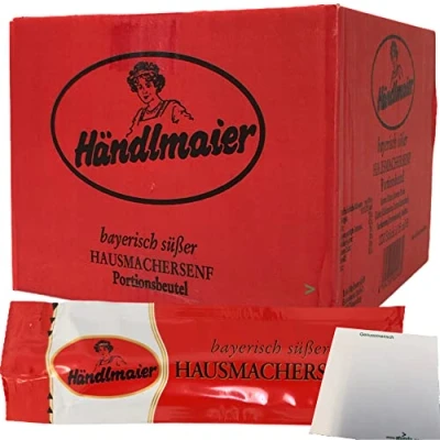 Abbildung von Händlmaier&#039;s Hausmachersenf süß Süßer Senf (200x15 ml) + usy Block