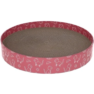 Abbildung von Kerbl Tierhaus Katzenkratzbett Circle aus Pappe (Katzenbett, pink, ¯34cm) 84441