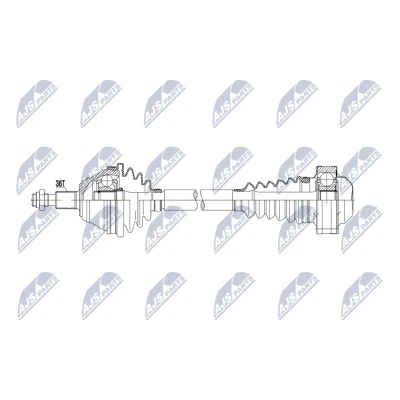 Abbildung von NTY NPW VW 215 Antriebswelle Vorderachse links 520mm Schaltgetriebe VOLKSWAGEN: Golf 4 Schrägheck, Variant, Bora Limousine, AUDI: A3 Schrägheck