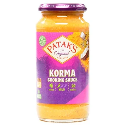 Abbildung von Pataks Indische Saucen und Pasten (Korma Curry Sauce 2 x 450g)