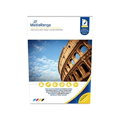Abbildung von MEDIARANGE DIN A4 Fotopapier, high glossy 160 gr. 100 Blatt