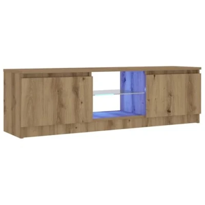 Abbildung von vidaXL TV Schrank mit LED Leuchten Artisan Eiche 120x30x36 cm, Möbel, Board, Fernsehtisch, Ständer, Fernsehschrank, Fernsehmöbel, Konsole