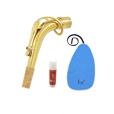 Abbildung von Blechbläser Altsaxophon Sax Bend Hals 24,5 mm mit Reinigungstuch Kork Fett Saxophon Zubehör
