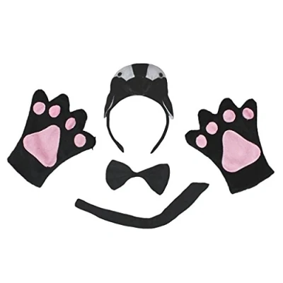 Abbildung von Petitebelle 3d Stirnband Bowtie Schwanz Handschuhe Unisex Adult 4pc Kostüm Einheitsgröße Penguin