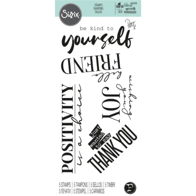 Abbildung von Sizzix 665410 Clear Stamps Sunnyside Sentiments #8 von Pete Hughes, Multicolour, One Size