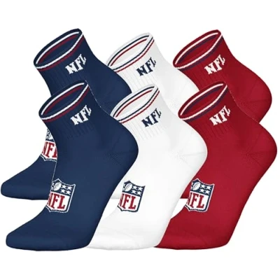 Abbildung von NFL Shield 6pk Quarter Socks BLU/WHT/RED 35/38
