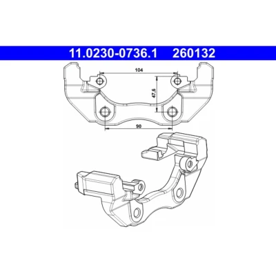 Abbildung von ATE 11.0230 0736.1 Bremssattelhalter FORD: Focus 2 Cabriolet, Schrägheck, C Max