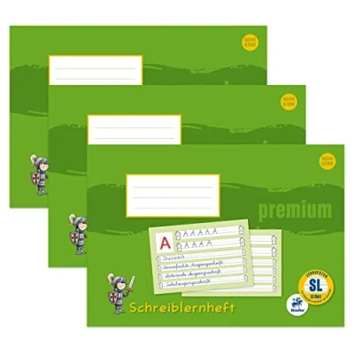 Abbildung von Staufen Premium Schreiblernheft DIN A4 quer, Lineatur SL, 16 Blatt, 80g/m² Papier, 3 Stück