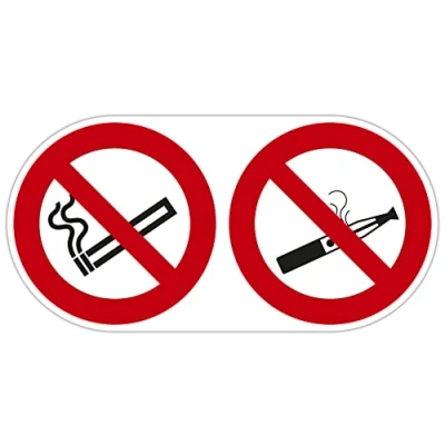 Abbildung von Exacompta 67111E Rauchen und E Zigaretten verboten Hinweisschild 30x15cm mit Aufhänger aus UV beständigem PVC Schilder Warnhinweis Sticker Aufkleber Türschild