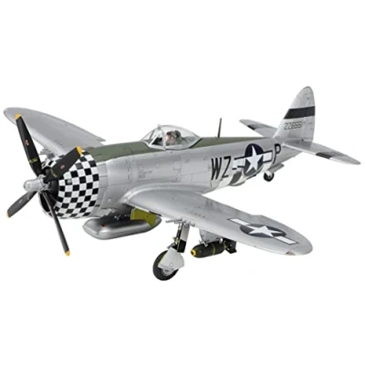 Abbildung von TAMIYA 25214 1:48 P 47D Thunderbolt &amp; Lt. Veh. 4x4 Modellbau, Plastik Bausatz, Hobby, Basteln, Kleben, Modellbausatz, Modell, Zusammenbauen