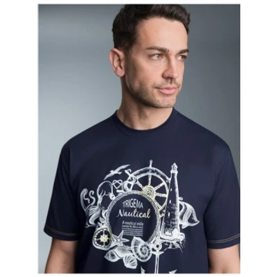 Abbildung von TRIGEMA T Shirt mit maritimem Printmotiv (1 tlg)