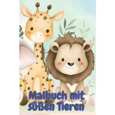 Abbildung von Malbuch mit süßen Tieren: Ausmalbuch Tieren für Kinder 3 5Jahre