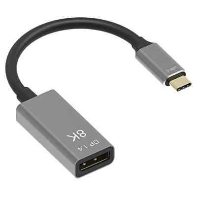Abbildung von YIWENTEC USB C auf DisplayPort 1.4 8K Kabel @ 60Hz 4K 144Hz Stecker zu Buchse Konverter Thunderbolt 3 Adapter