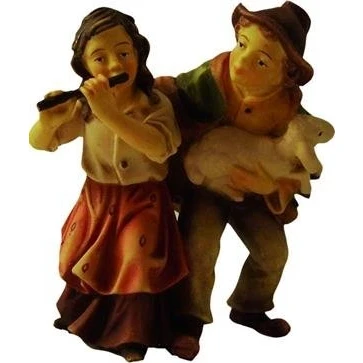 Abbildung von Krippenfiguren Hirtenkinder, geeignet für 15cm Figuren, handbemalen