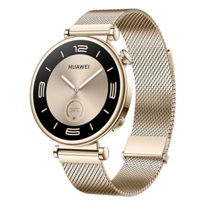 Abbildung von HUAWEI Watch GT 4 41mm, GPS, iOS &amp; Android, Stainless Steel Case, Smartwatch, Bis zu 7 Tage Akkulaufzeit, Kalorienmanagement, Professionelles Gesundheitsmanagement, SpO2, Goldenes Strap