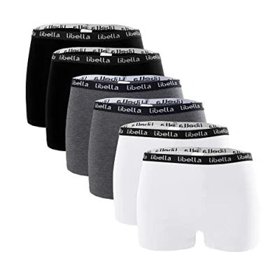 Abbildung von Libella® Panties Boxershorts Damen 6er Pack Hipsters Unterhosen Hotpants Unterwäsche Pantys Baumwolle Frauen 3429 BWG L