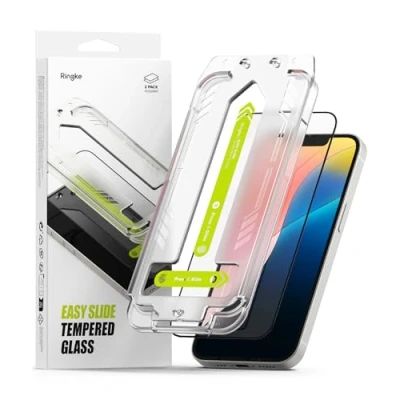 Abbildung von Ringke Easy Slide Glass [2 Stück] für iPhone 16e 2025 (6,1 Zoll) Panzerglas Schutzfolie mit Installationstool, HD Qualität 9H Härte Gehärtetes Glas Displayschutz Folie