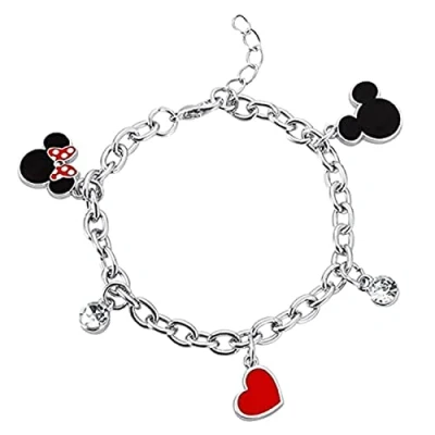 Abbildung von Disney Minnie und Mickey BH00228RL 65 Charm Armband, Emaille, mehrfarbig, Einheitsgröße, Zink, Kein Edelstein