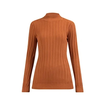 Abbildung von bridgeport Damen Strick Pullover Turtleneck 39725041 BR02, Rostbraun, XL/XXL