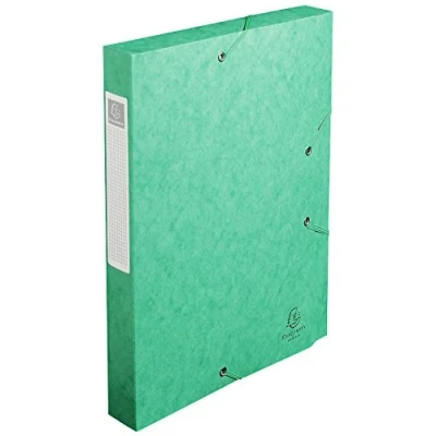 Abbildung von Exacompta 18503H Premium Sammelbox mit Gummizug 25 mm breit aus extra starkem Colorspan Karton Rückenschild für DIN A4 Archivbox Heftbox Dokumentenbox Zeichenbox Sammelmappe grün