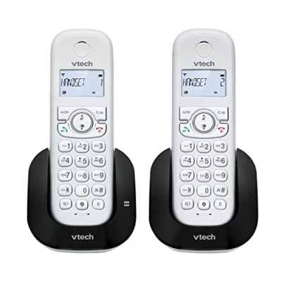 Abbildung von VTech CS1551 Schnurloses DECT Telefon mit 2 Mobilteilen Ladegerät, Anrufbeantworter, Anrufblockierung, Anrufer Identifikation/Anruf in Warte, Freisprecheinrichtung, Display und Tastatur
