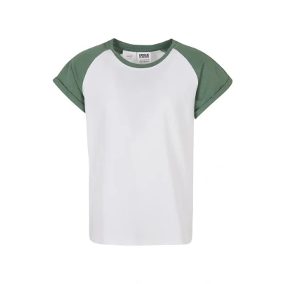 Abbildung von Urban Classics Contrast Raglan Tshirt print für Kinder, Größe: 110/116, White salvia