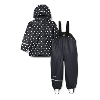Abbildung von CareTec Baby und Kinder Regenjacke Regenhose mit Fleece Futter im Set, Dark Navy (778 4003), 80