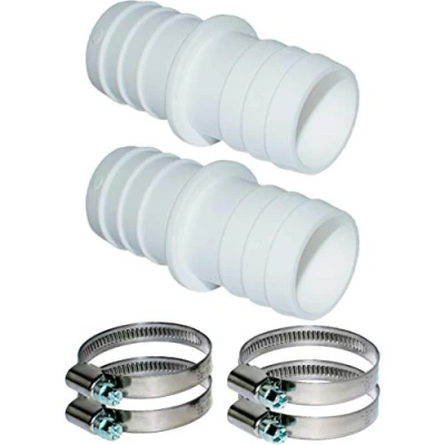 Abbildung von Pangaea Tech 2X Schlauchverbinder 32mm Ø Set mit Schlauchschellen 1 1/4 Zoll Pool Schlauchadapter Doppelschlauchtülle 2er Pack