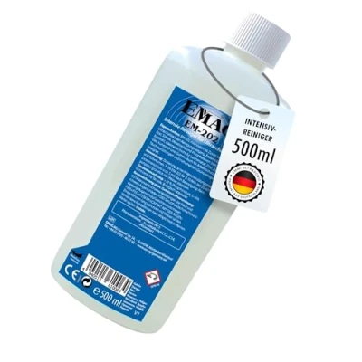 Abbildung von EMAG Intensiv Reiniger EM 202 I Spezieller Ultraschallreiniger für Instrumente aus Stahl, Glas, Gummi uvm. Entfernt Kalk, Rost, Silikate uvm 500ml