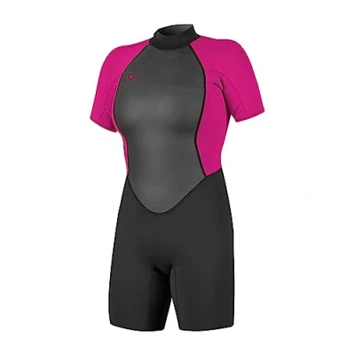 Abbildung von O&#039;Neill Wetsuits Damen Reactor II 2mm Back Zip Spring Wetsuit Neoprenanzug, Black/Berry, 10