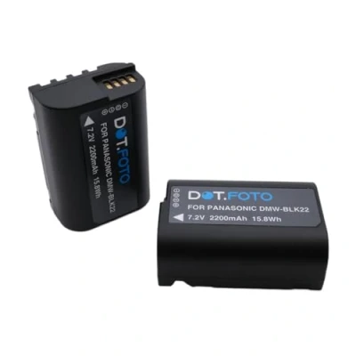 Abbildung von 2 x Dot.Foto DMW BLK22 Premium 7.2v / 2200mAh Akku für Panasonic Lumix DC S5, S5II, S5IIX, G9II, GH5II, GH6
