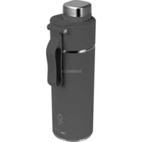 Abbildung von Ninja Thirsti Wasserflasche/Thermobecher to go, 530 ml, auslaufsicherer Deckel, für kohlensäurehaltige, heiße &amp; kalte Getränke, dreifach isolierte Reiseflasche, Edelstahlflasche, Grau, DW1801EUUKGY