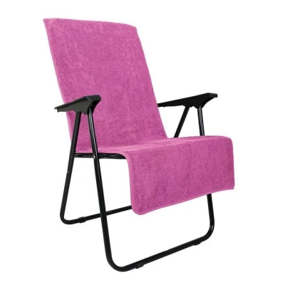 Abbildung von Laynenburg Handtuch Frottee Schonbezug für Gartenstuhl 100% Baumwolle fuchsia, (1 St), Bezug Hochlehner Stuhl mit Umschlag Campingstuhl