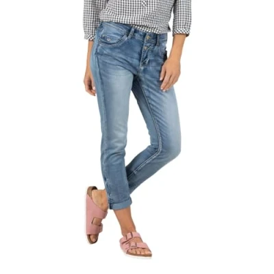 Abbildung von Timezone 7/8 Damen Jeans Slim NALITZ Mid Waist Fit Blau W25 W33, Größe:W 27, Farbe:3014 3547 Fresh Indigo Wash