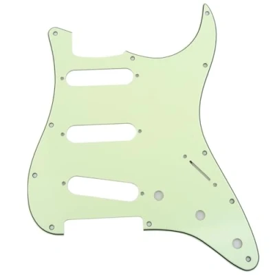 Abbildung von Musiclily SSS 11 Löcher Strat Pickguard Gitarren Schlagbrett für Fender USA/Mexican Standard Stratocaster Modern Style,3 lagig Mint