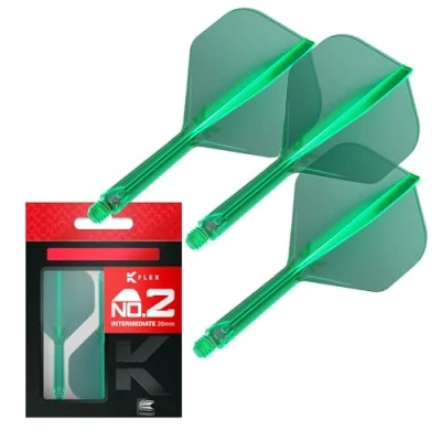 Abbildung von Target Darts K Flex Integrierter Dart Flug und Schaft, Nr. 2 Grün (Mittelstufe) 3er Pack 2, Präzisionsgeformte in 1 Flüge Schäfte Professionelles Zubehör
