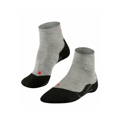 Abbildung von FALKE Herren Wandersocken TK5 Wander Short M Sso Wolle Funktionsmaterial antiblasen dünn 1 Paar, Grau Light Grey 3403, 44 45